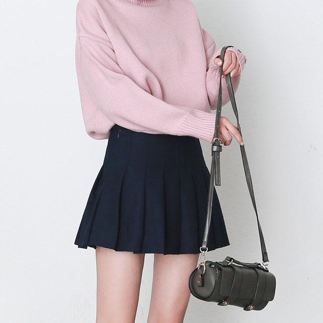 Woolen Pleated High Waist Skirt SD00304