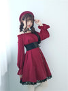 Red Shoulder Ruffle Lace Dress SD00478