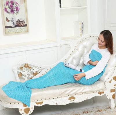 Mermaid Tail Wool Knitted Blanket SD00531