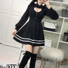 Heart Keyhole Hollow Cut Out Chest Lantern Sleeve Dress SD01286