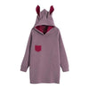 Purple cute bunny hoodie sweater dress SD01052