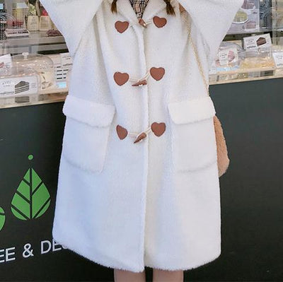 Woolen Heart Loose Coat SD00395