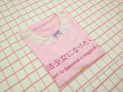 Harajuku Pink I Want To Become a Magical Girl Shirt SD01379