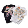 Blossom Cherry White Stork Embroidered T-shirt SD00502