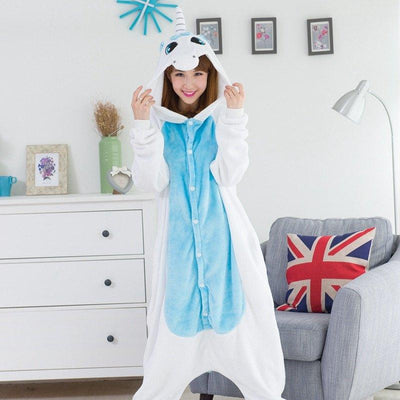 Warm Cute Blue&White Unicorn Onesie SD01545