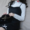 Cute Embroidered Heart Stripped Long-sleeved T-shirt SD02022