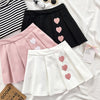 Korean Black/White/Pink Cute Hearts Skirt SD02315