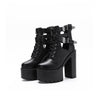 Korean Black Strap High Heels Platform Shoes SD01002