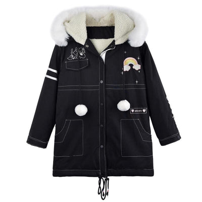 Japanese Winter Warm Black Unicorn Coat SD01200