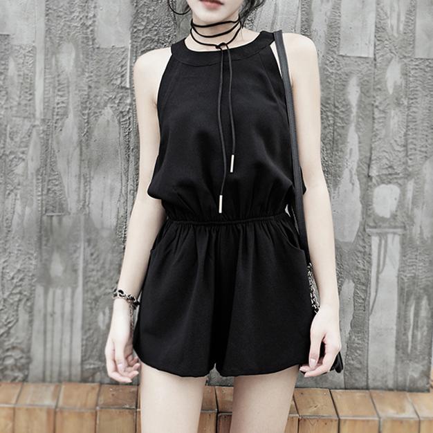 Black Casual Short Jumpsuit SD00251