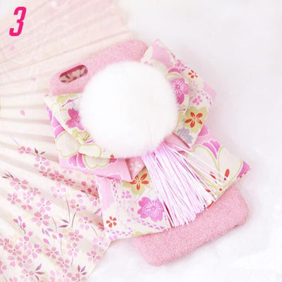 Cute Kimono Bow Fur Ball Phone Case SD00739