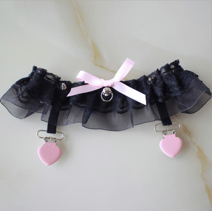 Sexy Lace Bow Garter Clip Leg Collar SD01917