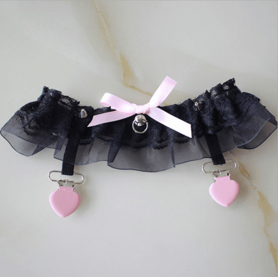 Sexy Lace Bow Garter Clip Leg Collar SD01917