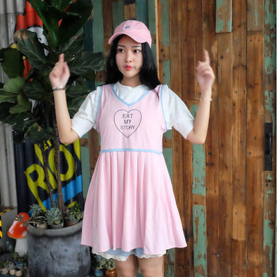 Japanese Pastel Eat my story heart Dress SD01144