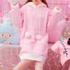 Japanese Winter Cute Pink Hoodie Sweater Dress SD01246