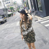 Camouflage Army Green Round Neck Mesh Vest Dress SD00855