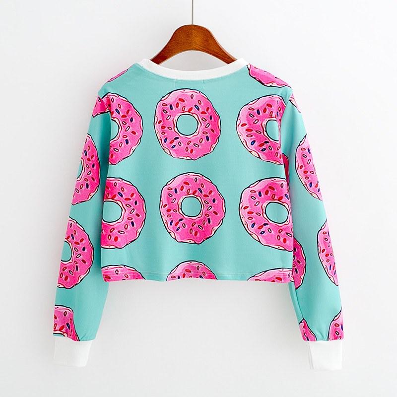 Cute Donut Long-sleeve Crop Top SD01217