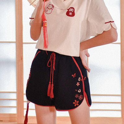 Sakura Embroidered Short Pants SD01913