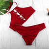 Red String Laced Up 2 Piece Swimsuit SD00435