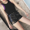 Black PU Leather Slick Shiny Hot Shorts Pants SD01784