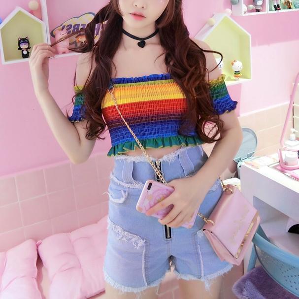 Rainbow Ruffle Top SD00065