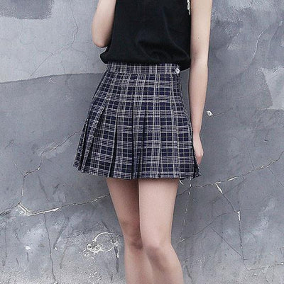 Cute grid pleated skirt SD00628