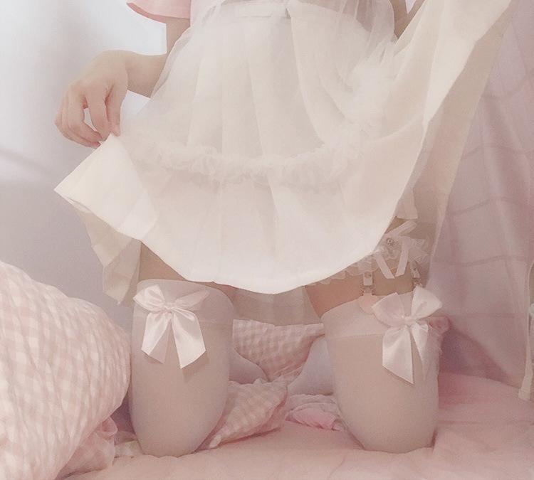 Sexy Lace Bow Garter Clip Leg Collar SD01917