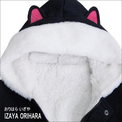 Anime Izaya Orihara Durarara Woolen Hooded Ears Long Coat SD01896