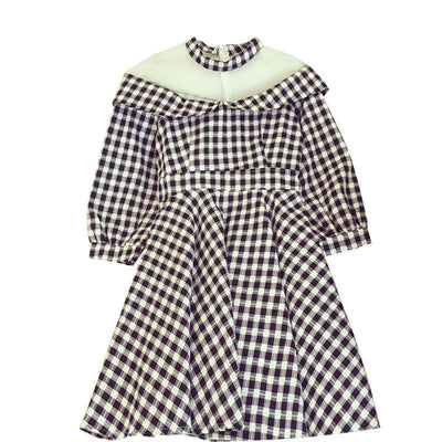 Korean Black&White Grid Dress SD02448