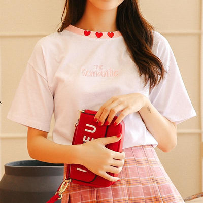 Japanese Romantic Heart Summer T-shirt SD01635