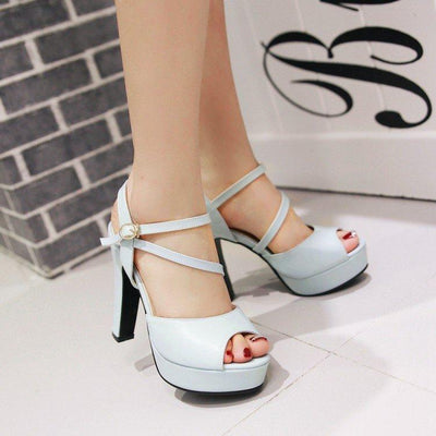 korean Fish Head Strap High-heel Shoe SD01147