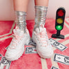 Harajuku Silver Gold Rose Laser Socks SD02325