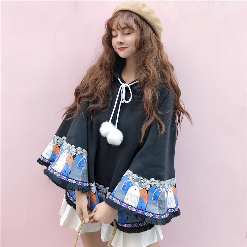 Harajuku Fish Cloak Coat SD00403