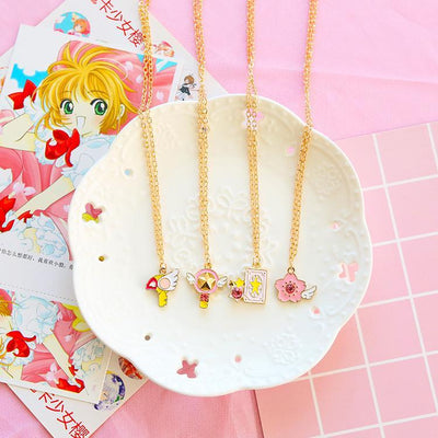 Cardcaptor Sakura Card/Star/Winged Staff/Sakura Blossom Necklace SD01499