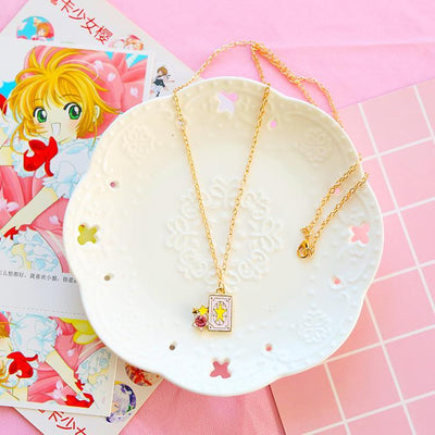 Cardcaptor Sakura Card/Star/Winged Staff/Sakura Blossom Necklace SD01499