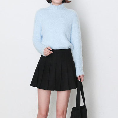 Woolen Pleated High Waist Skirt SD00304