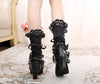 Japanese Lolita Bow and Lace Small round Ribbon Boots Shoes SD01946