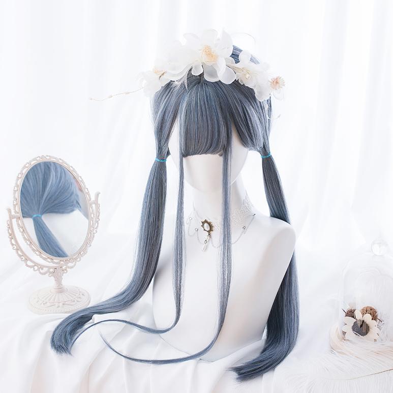 Grey Blue Lolita Long Wig SD00184