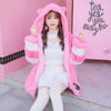 Japanese Cute Kitty Ears Pink Hoodie Jacket SD01222