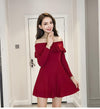 Korean Sexy Autumn Winter Shoulder less Dress SD01282