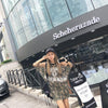 Camouflage Army Green Round Neck Mesh Vest Dress SD00855