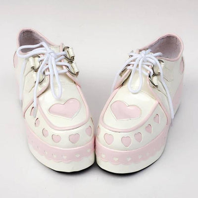 Harajuku Cute Heart Lace Platform Shoes SD00917