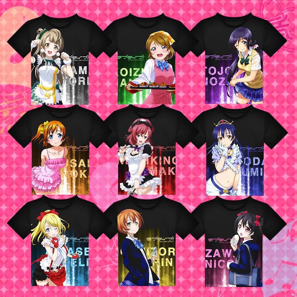 Anime Love Live Printed Black T-Shirt SD02053