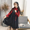 Lolita Black Ruffle Button Dres Red Blouse Set SD00407