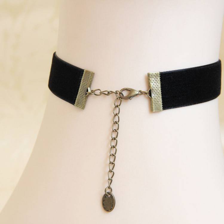 Velvet Strip Pearl Choker SD00019