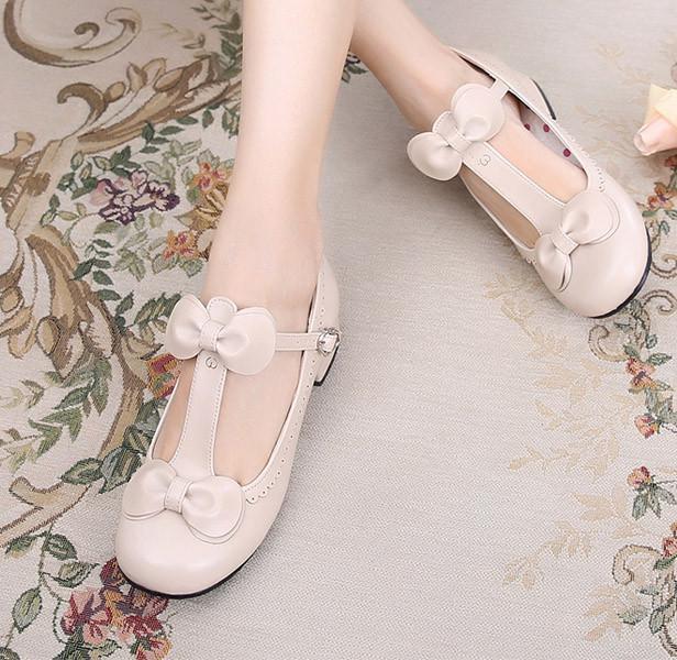 Japanese Lolita Strap Bow Lace Shoes SD01944