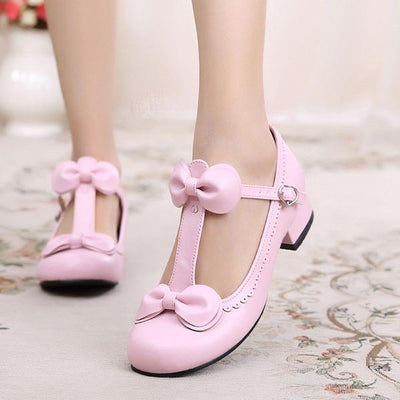 Japanese Lolita Strap Bow Lace Shoes SD01944