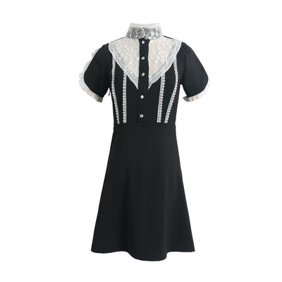 Black Slim Lace Dress SD00259