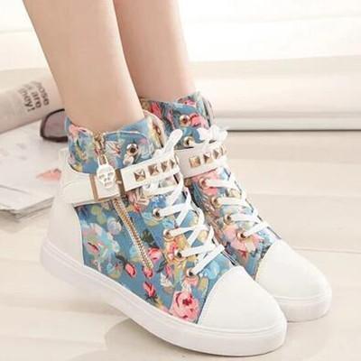 Hot Floral Straps Studs Sneakers Canvas Shoes SD02314