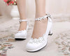 Japanese Lolita Strap Flower Bow Lace Shoes SD01945